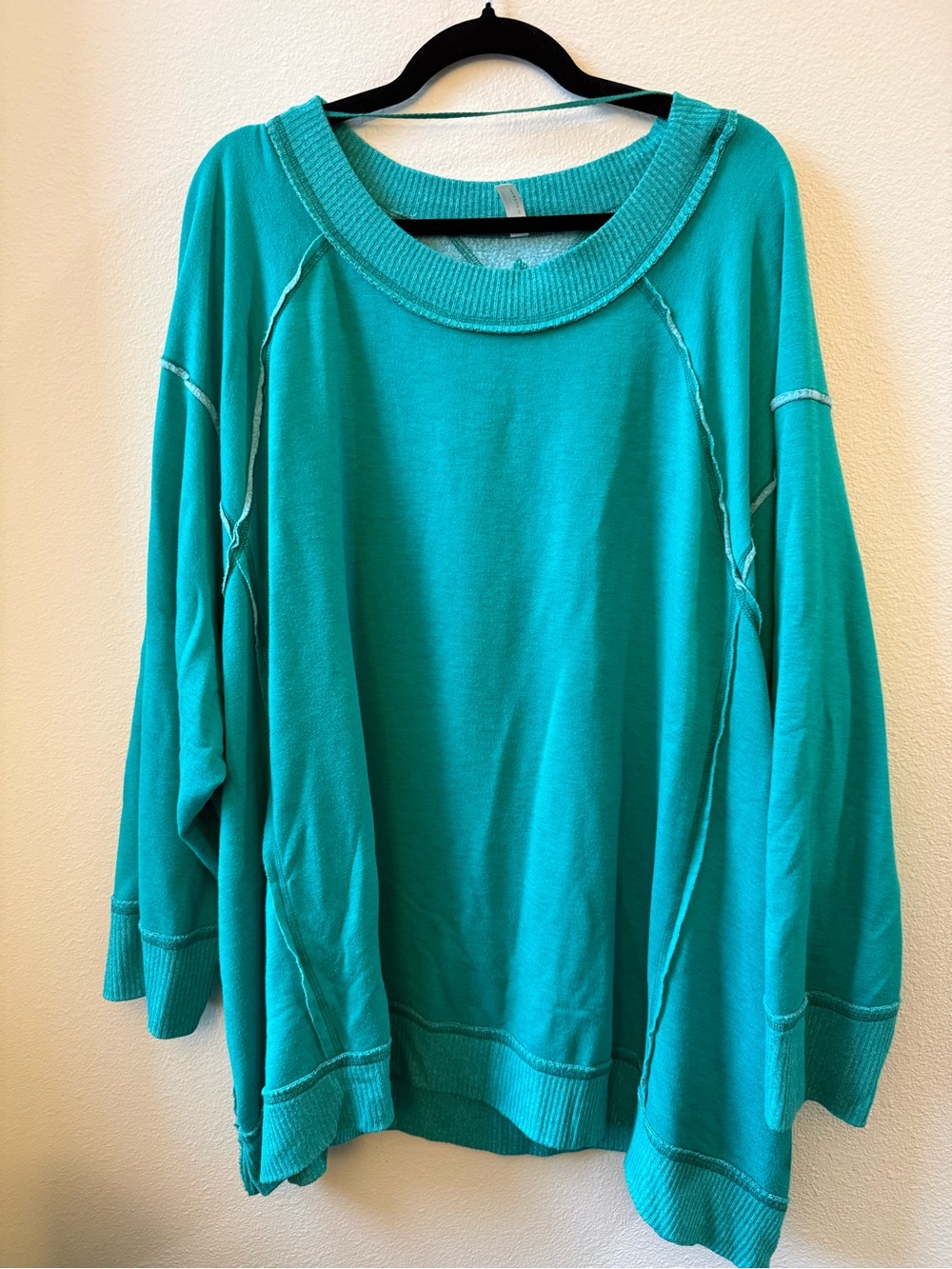 Free People teal oversized pullover